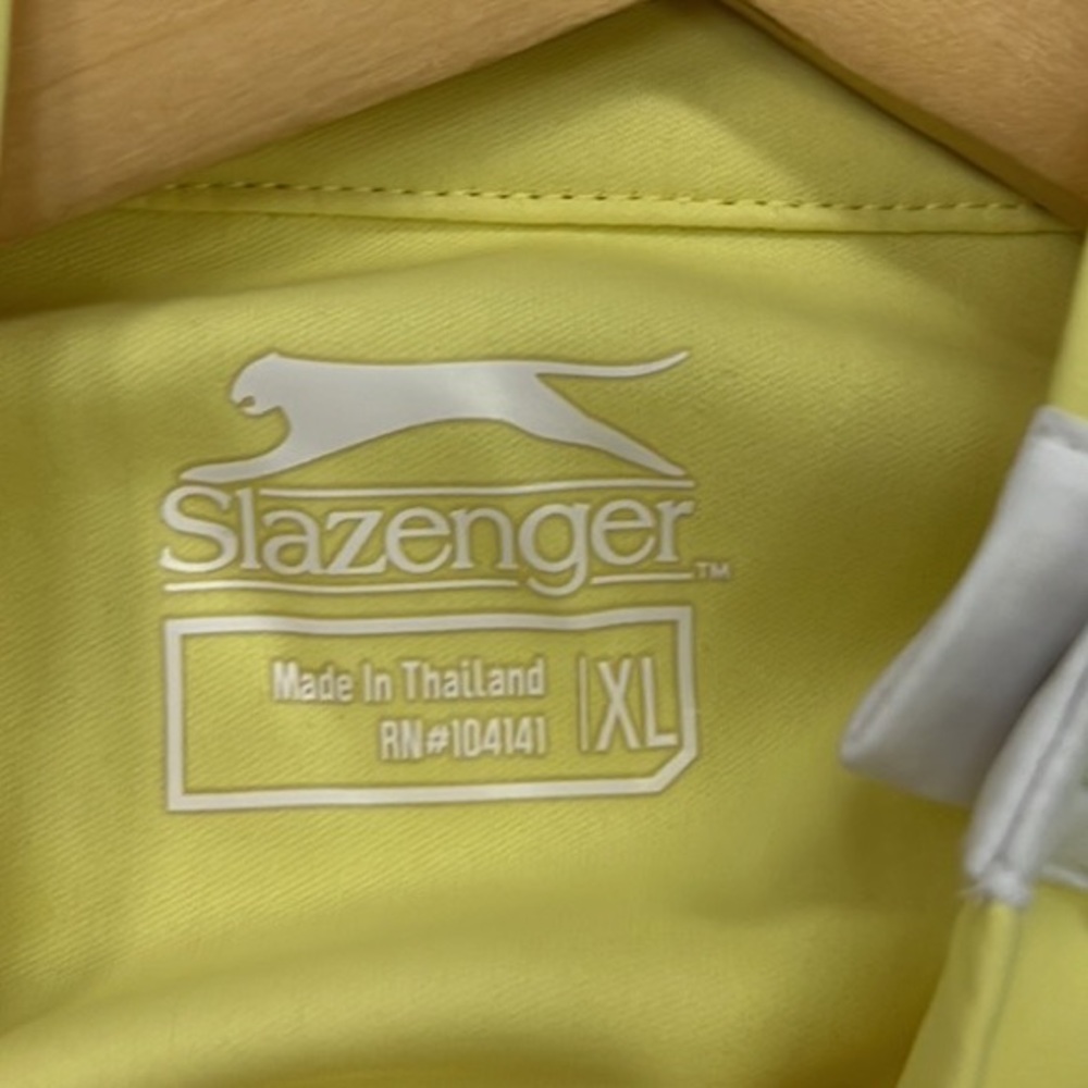 Slazenger Yellow Golf Performance Snap Detail Short Sleeve Top Size XL - Picture 6 of 9